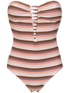 Amir Slama striped swimsuit - Marron