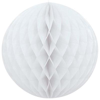Papieren kerstballen - wit - 10 cm - kerstversiering
