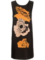 Ferragamo robe à fleurs brodées - Marron