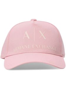 Armani Exchange casquette en coton à logo imprimé - Rose