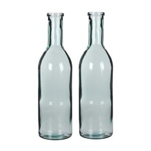 Mica Decorations Vaas - 2x - flesvormig - transparant - 15 x 50 cm