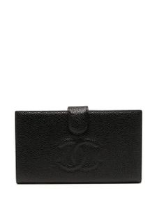 CHANEL Pre-Owned portefeuille pliant à coutures logo (2003) - Noir