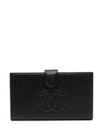 CHANEL Pre-Owned portefeuille pliant à coutures logo (2003) - Noir