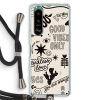 Good vibes: Sony Xperia 5 III Transparant Hoesje met koord