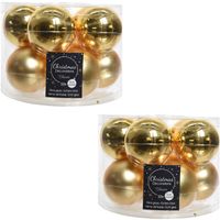 20x Gouden glazen kerstballen 6 cm glans en mat - thumbnail