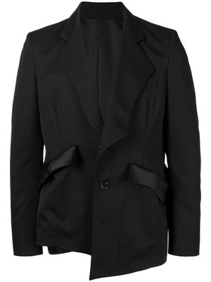 sulvam blazer asymétrique à simple boutonnage - Noir