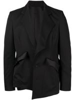 sulvam blazer asymétrique à simple boutonnage - Noir
