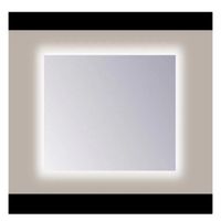 Spiegel Sanicare Q-Mirrors 90x60 cm PP-Geslepen Vierkant Met Rondom LED Warm White en Afstandsbediening incl. ophangmateriaal - thumbnail