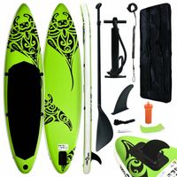 vidaXL Stand Up Paddleboardset opblaasbaar 366x76x15 cm groen - thumbnail