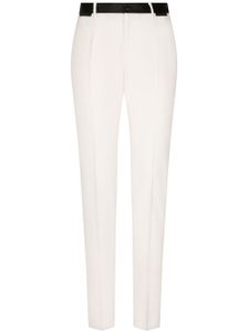 Dolce & Gabbana pantalon de smoking en laine stretch - Blanc