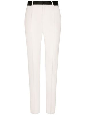 Dolce & Gabbana pantalon de smoking en laine stretch - Blanc