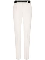 Dolce & Gabbana pantalon de smoking en laine stretch - Blanc - thumbnail