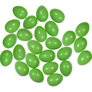 25x Plastic pastel groene eitjes 6 cm decoratie/versiering - Feestdecoratievoorwerp