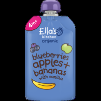 Ella&apos;s Kitchen Blauwe bessen, appels, bananen 4+ biologisch 120 g bij Jumbo