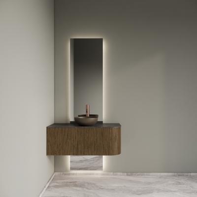 Badkamermeubelset Gliss Design Alluro 100 cm Links Castle Brown