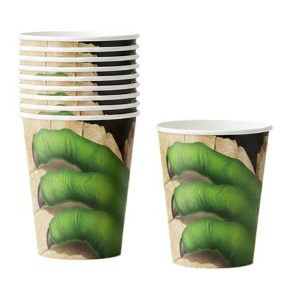 Kinder bekers Dinosaurus thema - 8x stuks - feest bekers - 250 ml - karton - feestartikelen