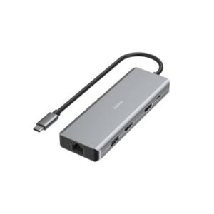 Hama USB 3.2 Gen 1-hub 9 poorten Met snellaadpoort, Met USB-C stekker, Ultra HD-geschikt Grijs