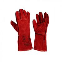 Lashandschoen HV353/36RK rood, 5 vingers, 36cm kap
