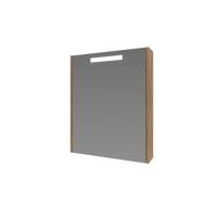 Spiegelkast Proline Premium Met Houten Deur Geïntrigeerd LED Verlichting 60x14x60 cm Whisky Oak