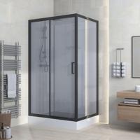 Marina Douchecabine - 120x90cm - incl. douchegarnituur - zwart 540031955506