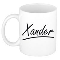 Naam cadeau mok / beker Xander met sierlijke letters 300 ml - thumbnail