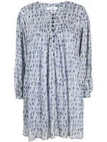 MARANT ÉTOILE robe mi-longue imprimée à manches longues - Bleu