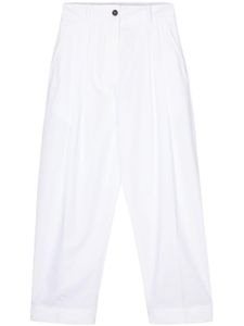 Studio Nicholson pantalon en coton Acuna à taille haute - Blanc