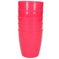 5x drinkbekers van kunststof 300 ml in het roze   - - thumbnail