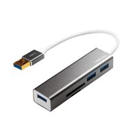 LogiLink UA0306 interface hub USB 3.2 Gen 1 (3.1 Gen 1) Type-A 5000 Mbit/s Zilver, Wit - thumbnail