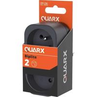 Biplite - QUARX - 2P 16A - Zwart en antracietgrijs, NF-conform - thumbnail