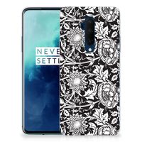 OnePlus 7T Pro TPU Case Black Flowers - thumbnail