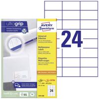 Avery-Zweckform 3475-200 Universele etiketten 70 x 36 mm Papier Wit 5280 stuk(s) Permanent hechtend Inkjet, Laser (zwart/wit), Laser (kleur), Kopiëren - thumbnail