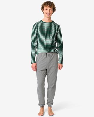 HEMA Herenpyjama strepen donkergroen (donkergroen)