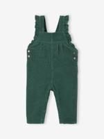 Babysalopette van fluweel met volants groen