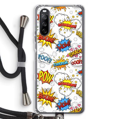 Pow Smack: Sony Sony Xperia 10 III Transparant Hoesje met koord