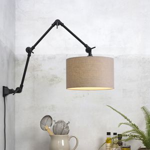 its about RoMi Wandlamp Amsterdam Met stoffen kap, 32cm