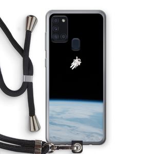 Alone in Space: Samsung Galaxy A21s Transparant Hoesje met koord