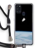 Alone in Space: Samsung Galaxy A21s Transparant Hoesje met koord