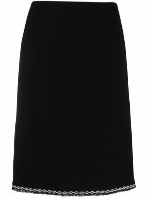 CHANEL Pre-Owned jupe évasée à broderies (2004) - Noir