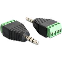 Delock 65453 Jackplug Adapter [1x Jackplug male 3,5 mm - 1x Bus] Zwart, Groen