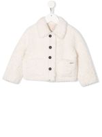 TWINSET Kids veste boutonnée en peau lainée - Blanc - thumbnail