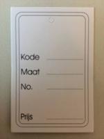 Hangetiket 40x60mm bedrukt los geen perf - 9 stuks
