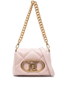 LIU JO logo-plaque quilted crossbody bag - Rose