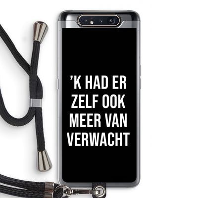 Meer verwacht - Zwart: Samsung Galaxy A80 Transparant Hoesje met koord