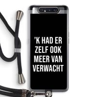 Meer verwacht - Zwart: Samsung Galaxy A80 Transparant Hoesje met koord