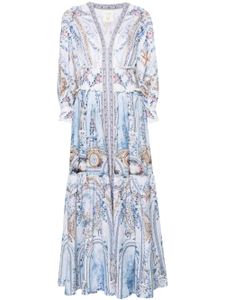 Camilla robe Season Of The Siren en lin - Bleu