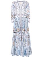 Camilla robe Season Of The Siren en lin - Bleu