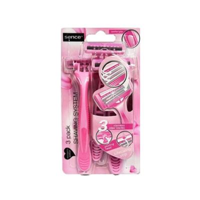 Wegwerpscheermessen Sence Roze (3 Stuks)