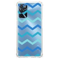 OPPO A16 | A16s | A54s Doorzichtige Silicone Hoesje Zigzag Blauw