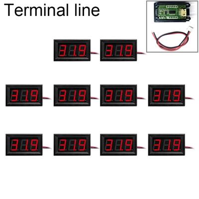 10 stuks 0.56 inch 3 draden digitale klemspanning Meter met Shell licht kleurendisplay maatregel Voltage: DC 0-100V (rood)